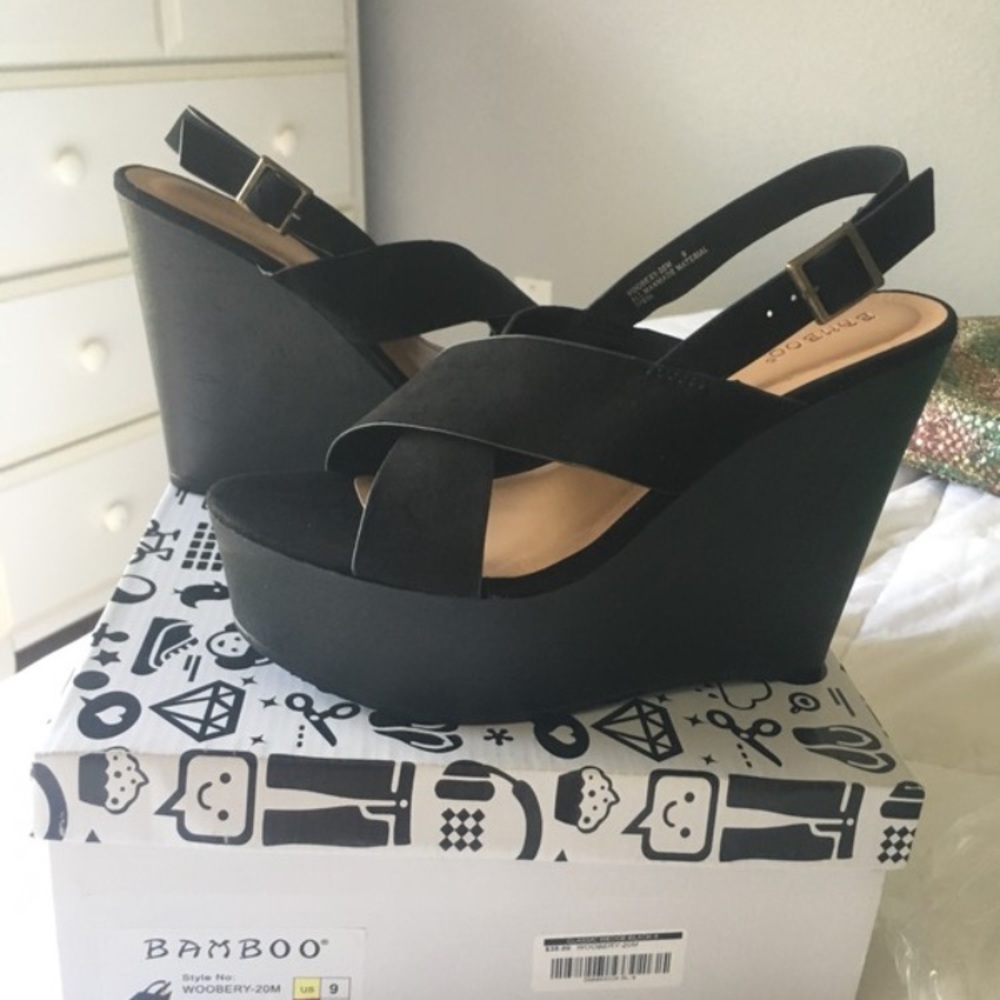 Classic black wedges